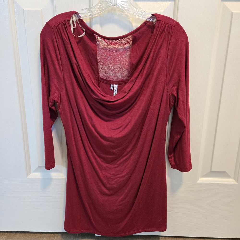 Elegant Burgundy Women's Top